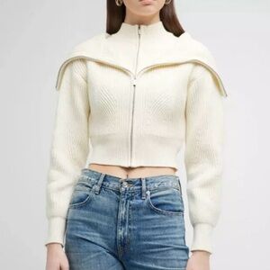 Cream Zip-Up Sweater